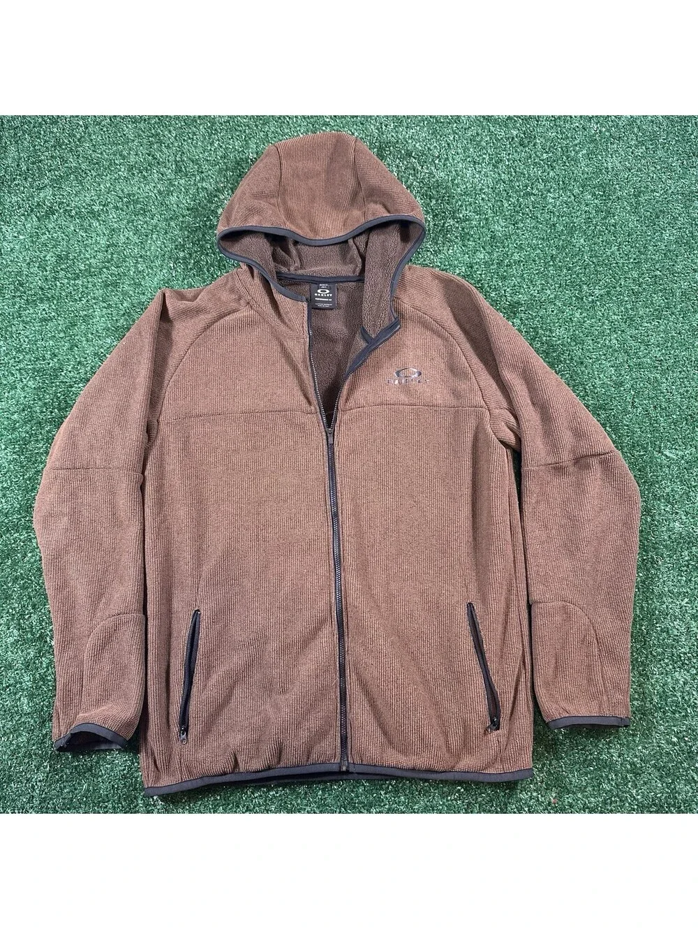 Oakley Brown Full Zip Jacket Pullover Size XS Men’s Snowboard Skate Grunge